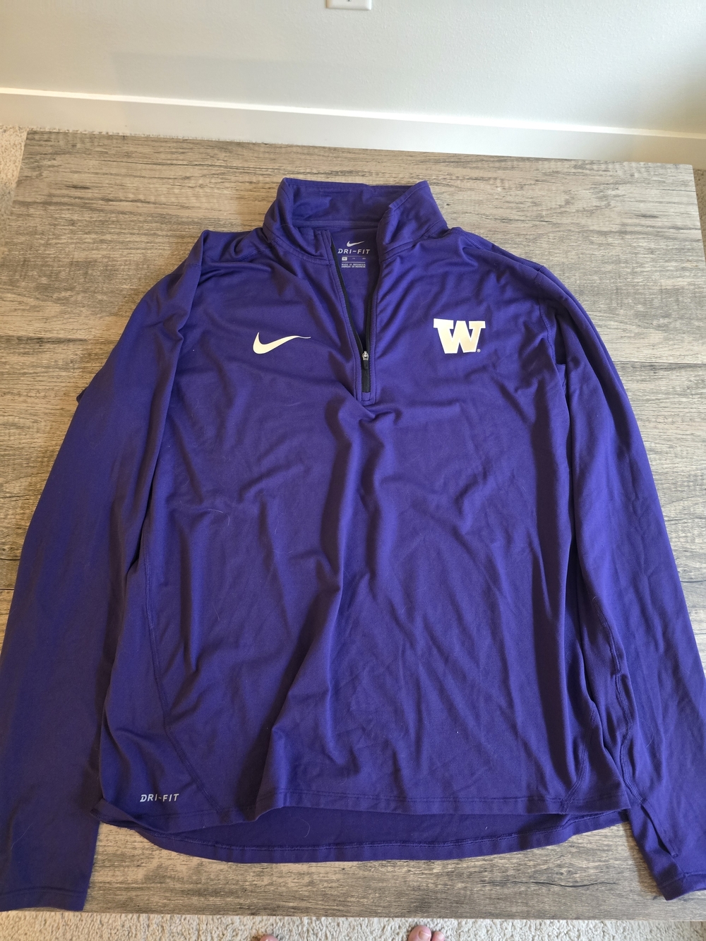 Nike Purple Dri-FIT Zip Pullover with White Swoosh